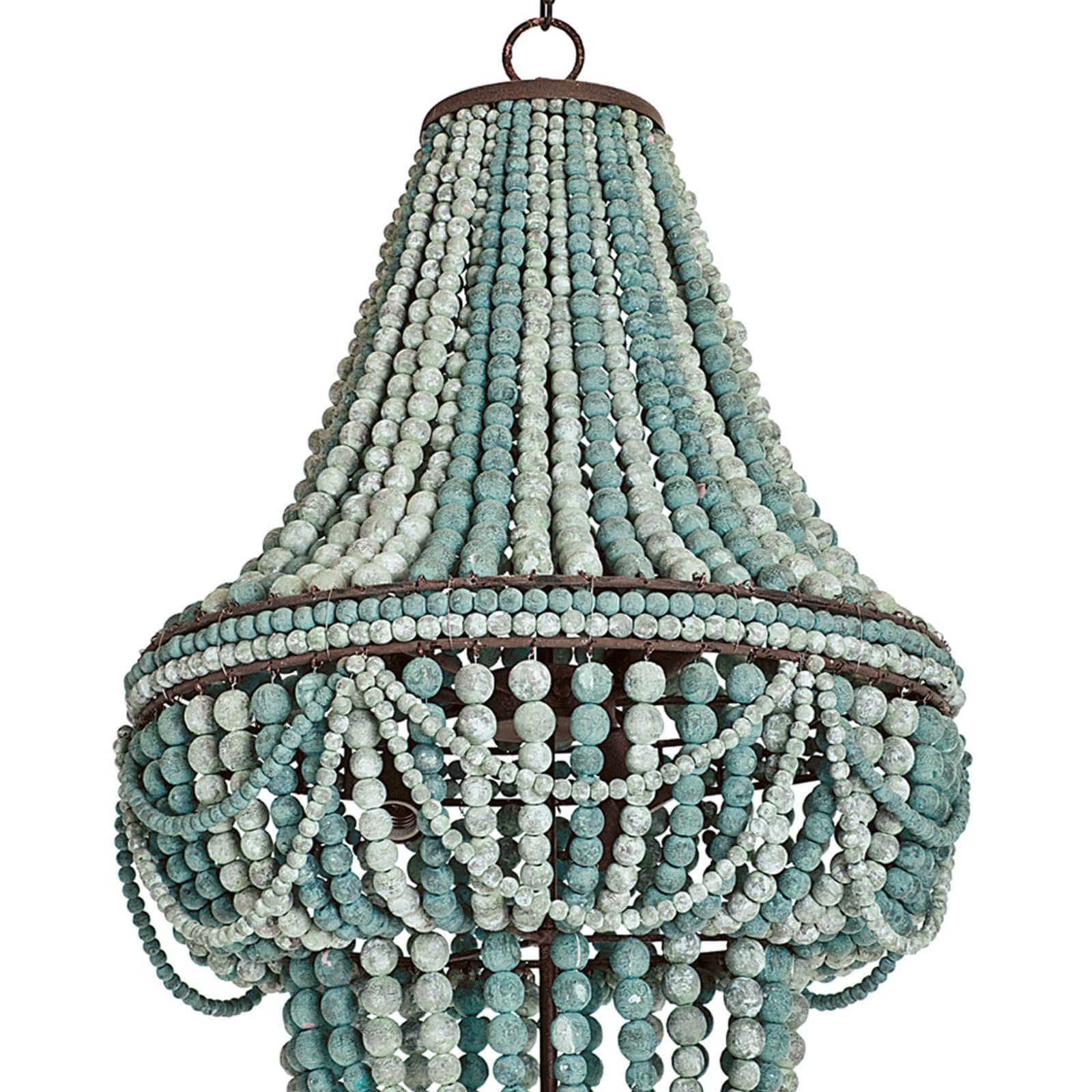 Teal beaded chandelier hotsell